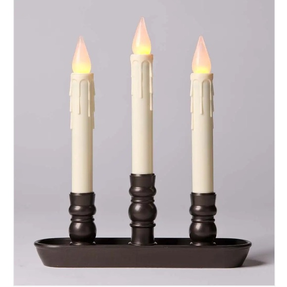 Plow & Hearth Other - Battery-Operated LED Colonial Window Triple Candle - Bronze
